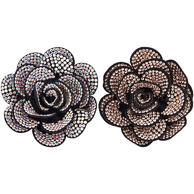 2 шт. броши из бархата и страз JEWB-FH00025-1