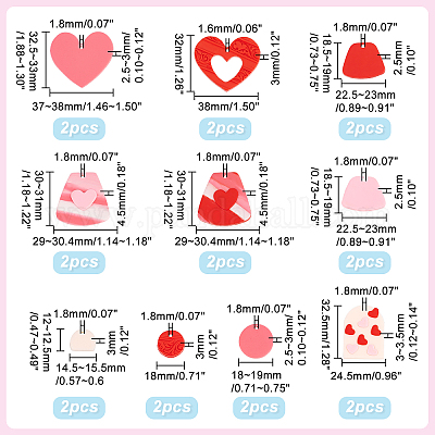 10 комплект 2 подвесок из полимерной глины ручной работы CLAY-BC0001-02-1