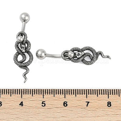 Кольца для пупка из хирургической нержавеющей стали 316 Snake EJEW-G416-18B-AS-1