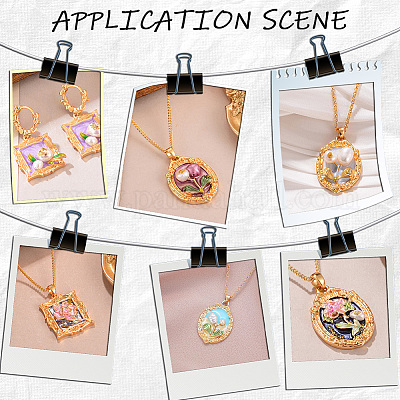 4 шт. латунная подвеска-кабошон KK-BBC0020-14-1