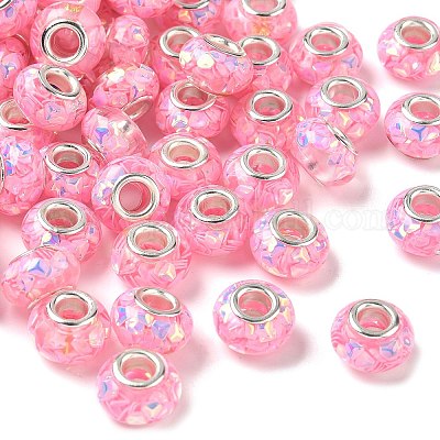 Прозрачные европейские бусины-рондель из смолы RESI-S023-23-1