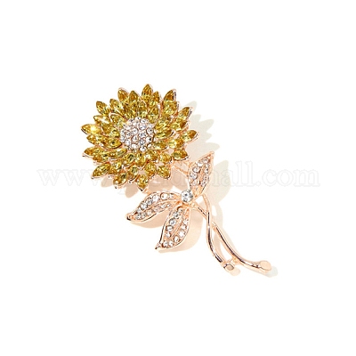 Брошь в виде цветка со стразами PW-WGE33ED-01-1