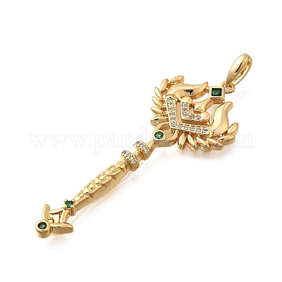 Латунные микро проложить кубического циркония большие кулоны KK-B147-04G-09-1