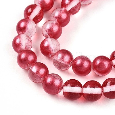 Запекание окрашенные прозрачные стеклянные бусины нити X1-DGLA-N011-8mm-06-1