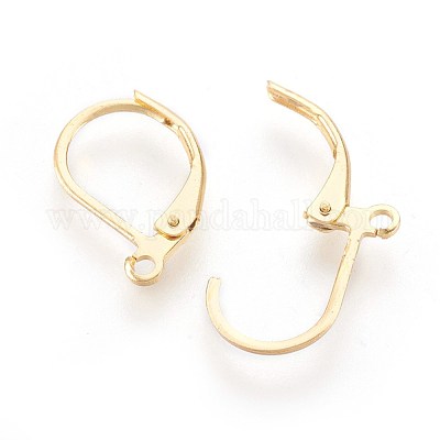 Фурнитура для серег с застежкой-рычагом из нержавеющей стали 304 STAS-F188-10G-1