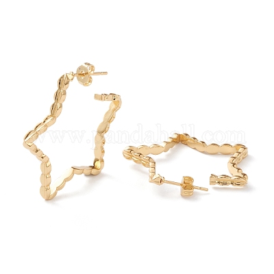 Серьги-кольца из латуни EJEW-Z002-14G-1