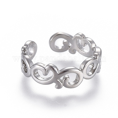 Регулируемые латунные кольца на мыске RJEW-EE0002-08P-1