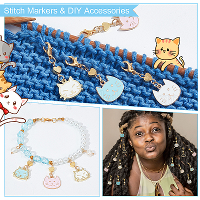 Маркеры для подвесок в виде головы кошки и сердца HJEW-AB00393-1