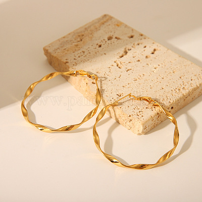 Модные серьги-кольца из нержавеющей стали 304 в форме закрученного круга AQ2048-1