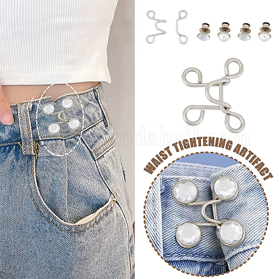 Wholesale SUPERFINDINGS 6 Sets 4 Sizes Adjustable Waist Buckle Extender Set Jean  Button Pins No Sewing Required Pant Waist Tightener Jeans Extender Nail  Free for Jeans Pants Skirt Supplies 