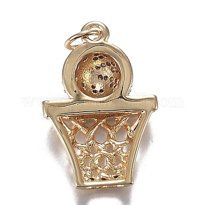 Кулоны из латуни с прозрачным фианитом ZIRC-F120-034G-1