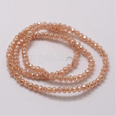 Гальванические стеклянные бусины&nbsp;GLAA-K016-2x3mm-09PL-1