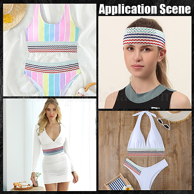 5 м плоский полиэстеровый волнистый эластичный шнур радужного цвета&nbsp;OCOR-GF0003-85C-1