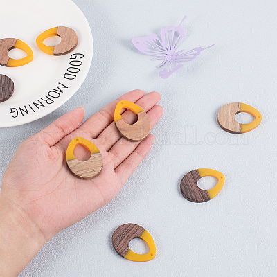 Подвески из смолы и дерева RESI-OL0001-11D-1