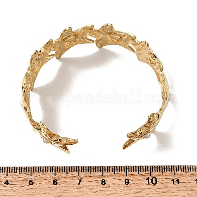 Браслеты-манжеты из кованой нержавеющей стали 304 BJEW-D384-01G-1