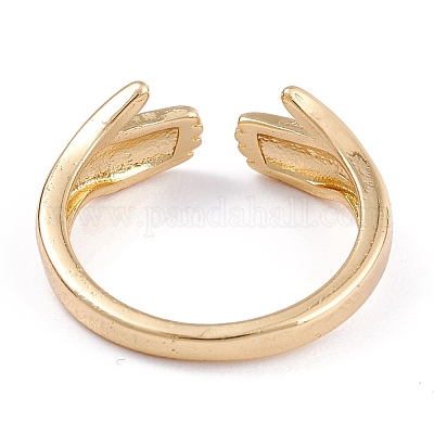 Латунь манжеты кольца RJEW-B034-02G-1