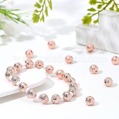 Гальванические бусины из натуральной лавы G-NB0001-94B-1