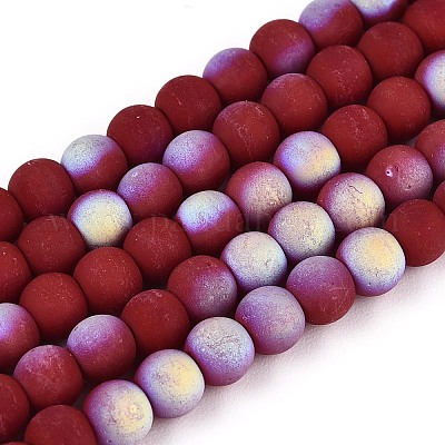 Нити из матовых непрозрачных стеклянных бусин GLAA-T032-P4mm-MBB05-1