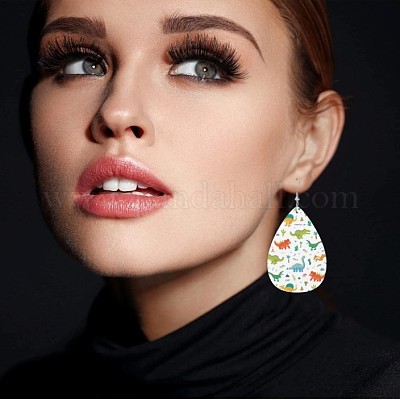 Серьги-капли с подвесками из искусственной кожи динозавра FS-WGBCE63-01-1