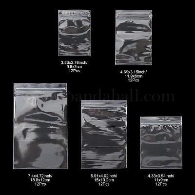 60 шт. 5-х видов полипропиленовых пакетов с застежкой-молнией OPP-FS0001-21-1