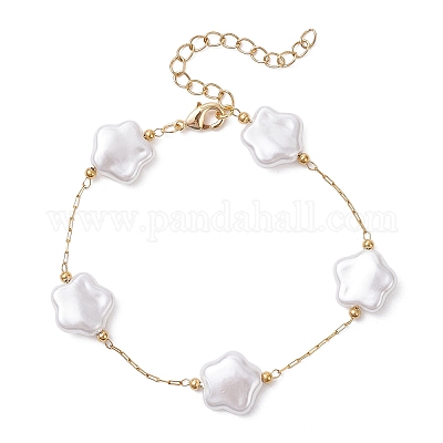 Браслеты из бусин с имитацией жемчуга ABS BJEW-JB12414-1