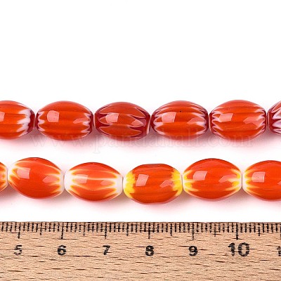 Chapelets de perles vernissées de millefiori manuelles&nbsp;LAMP-T022-15M-1
