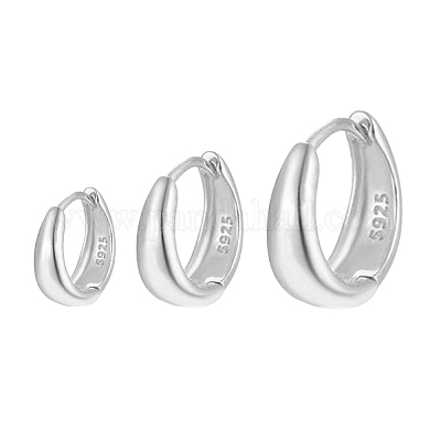 3 шт. элегантные овальные серьги-кольца из стерлингового серебра s925 ER3464-2-1