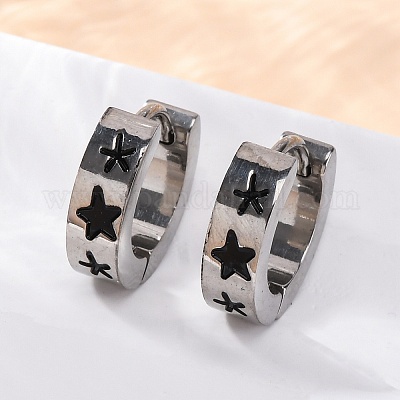 Серьги из нержавеющей стали 304 с эмалью EJEW-M001-20A-P-1