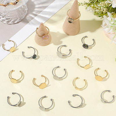 30 шт. 6 стиля регулируемых колец для пальцев из нержавеющей стали 304 STAS-BBC0007-97-1