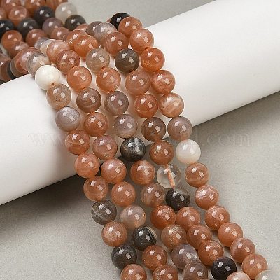 Нити из натуральных бусин из нескольких лунных камней G-J157-8mm-06-1