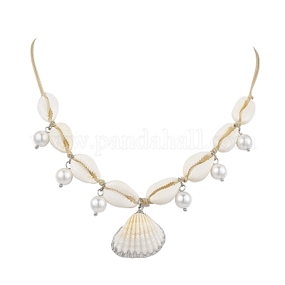Ожерелья из натуральных ракушек каури NJEW-TA00187-1