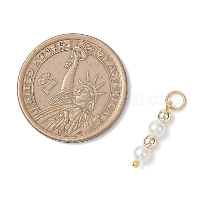 Подвески из ракушечного жемчуга с круглыми бусинами из синтетического немагнитного гематита PALLOY-JF04715-1