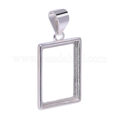 1 шт. 925 оправы для подвески из стерлингового серебра в форме кабошона STER-BC0002-77A-1