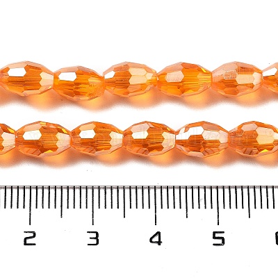 Прозрачные стеклянные бусины гальваническим пряди EGLA-A037-T6x8mm-B08-1