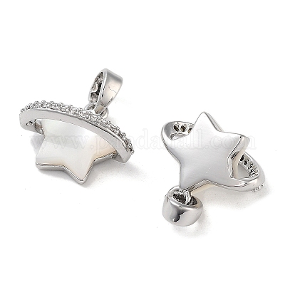 Латунные микропаве прозрачные подвески с фианитом KK-B102-29P-1