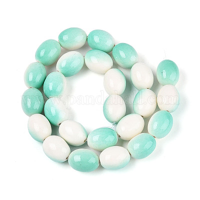 С напылением окрашенные синтетические бирюзовые бусинки TURQ-T004-15A-1