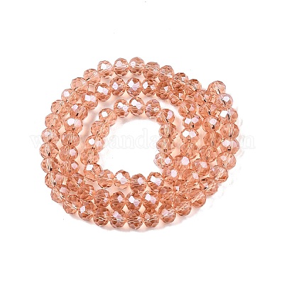 Стеклянные бусины с гальваническим покрытием  EGLA-A044-T6mm-A21-1