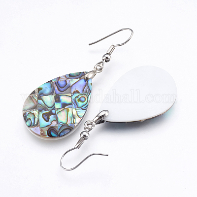 Серьги с раковиной ушка / ракушка EJEW-F147-C03-1