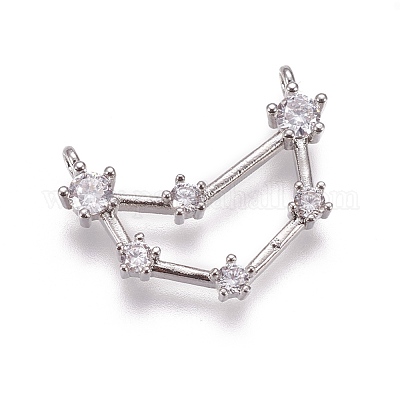 Латунные микро проложить кубического циркония подвески ZIRC-F099-20P-03-1