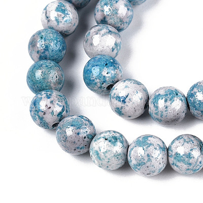 Окрашенные синтетические нити окаменелых бусин G-T139-6mm-66G-1