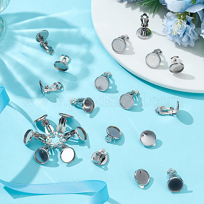 60 шт. фурнитура для сережек-клипс из нержавеющей стали 316 STAS-ME0001-61-1