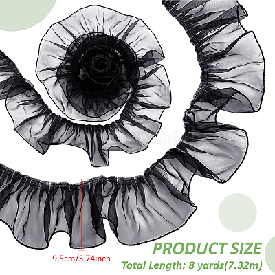 Плиссированная кружевная лента из органзы&nbsp;OCOR-WH0097-42A-1