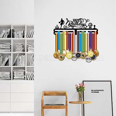 Support de mur d'affichage de support de cintre de médaille de fer de mode&nbsp;ODIS-WH0021-135-1