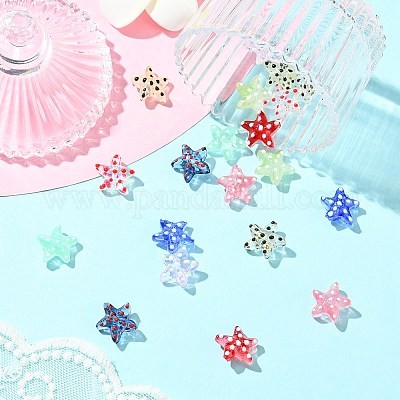 20шт 10 цвета бусины лэмпворк ручной работы LAMP-CJ0002-49-1