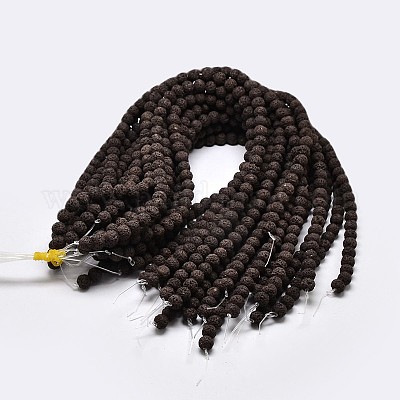 Круглые бусины из натурального камня лавы G-I124-6mm-M-1