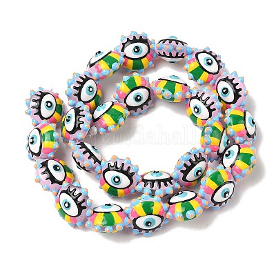 Выпечка окрашенные стеклянные бусины LAMP-D004-04C-1