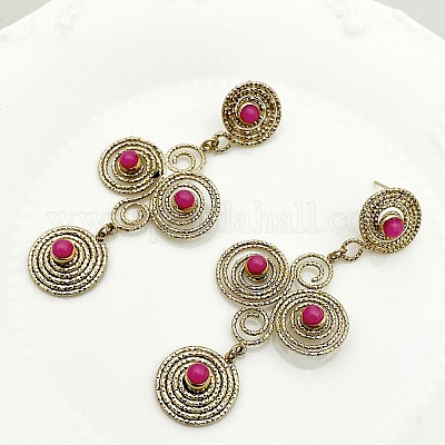 Серьги-гвоздики с подвесками из нержавеющей стали марки 304 «Вихревая спираль» EJEW-Q028-01B-G-1