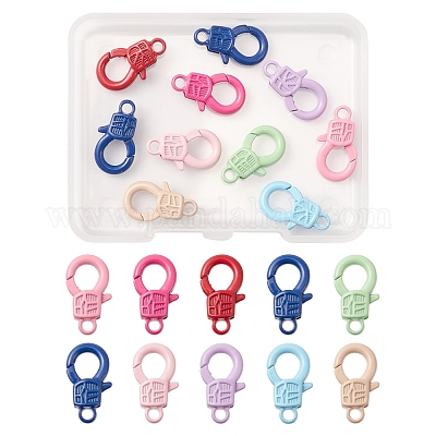 Wholesale Spray Painted Alloy Keychain Lobster Clasps 