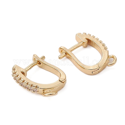 Латунные серьги-кольца из прозрачного кубического циркония ZIRC-YW0001-08G-1