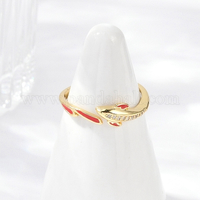 Кольца-манжеты из рыбьей латуни с микропаве из кубического циркония для женщин KK-P299-15G-1